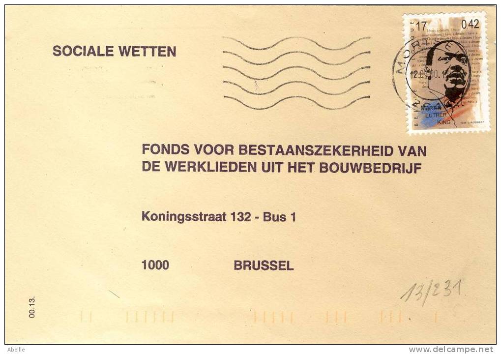 13/231  LETTRE BELGE   M. LUTHER KING - Martin Luther King