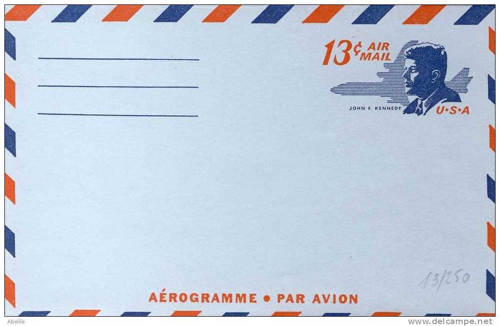 13/250    E.U. AEROGRAMME  NEUF - Kennedy (John F.)