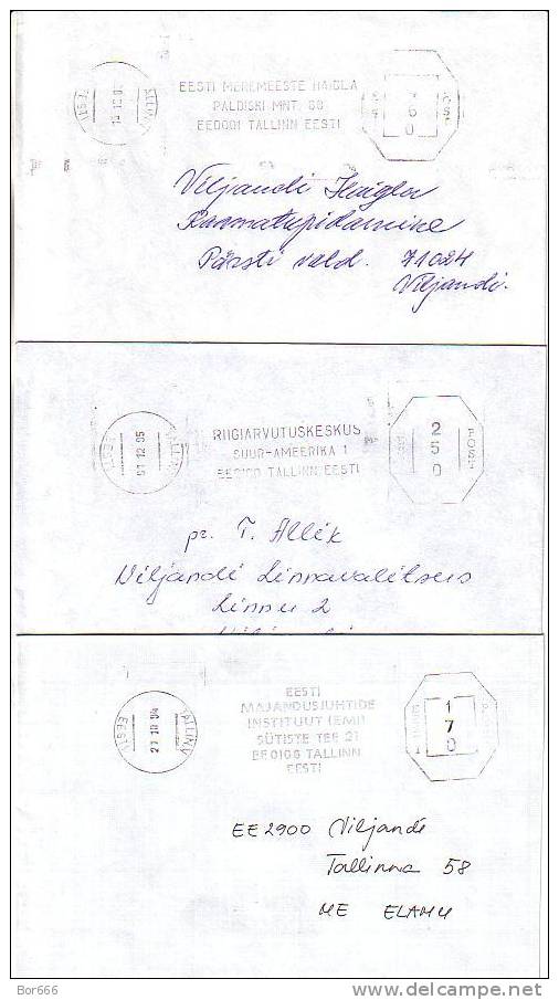 11 GOOD ESTONIA Postal Covers 1994/2003 With Establishment Cancel - Tallinn - Estland