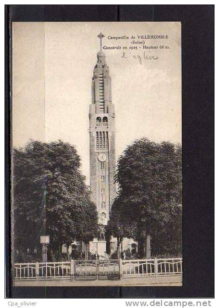 93 VILLEMOMBLE Eglise, Campanille, Clocher, Construit En 1925, Hauteur 66m, Ed Janin, 192? - Villemomble