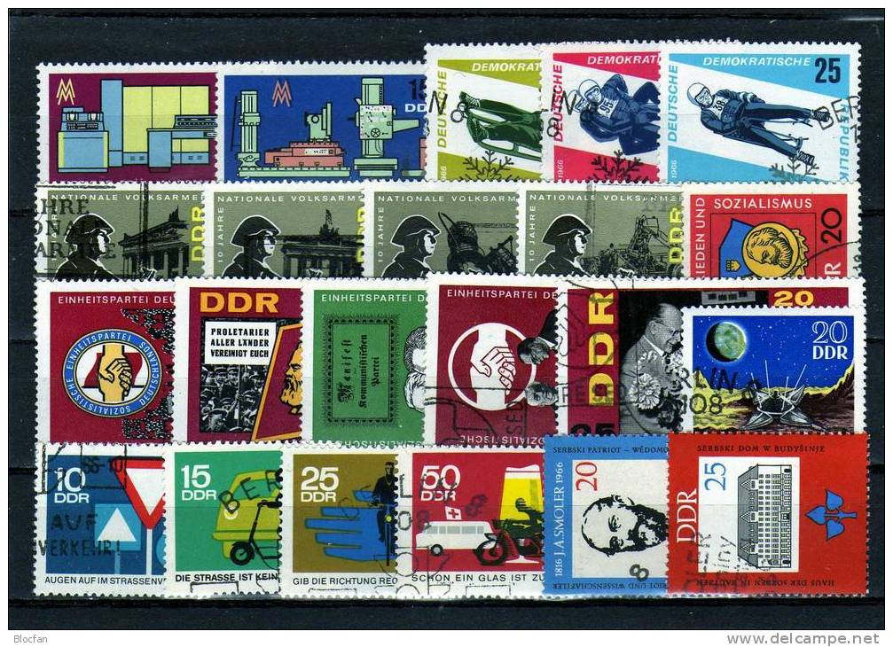 DDR 1154/5-1242/4 O Jahrgang 1966 Spartakus Bis Pflanzen 28 Ausgaben 50€ - Collections (with Albums)