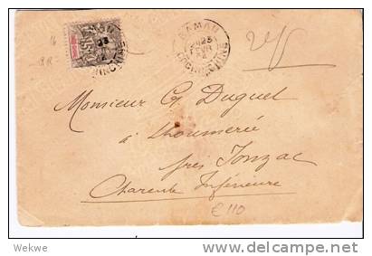 Fas034/ INDOCHINA -  Bamau, Cochin Chine 1904, Inlandbrief, Alegorie 15 Cent - Briefe U. Dokumente