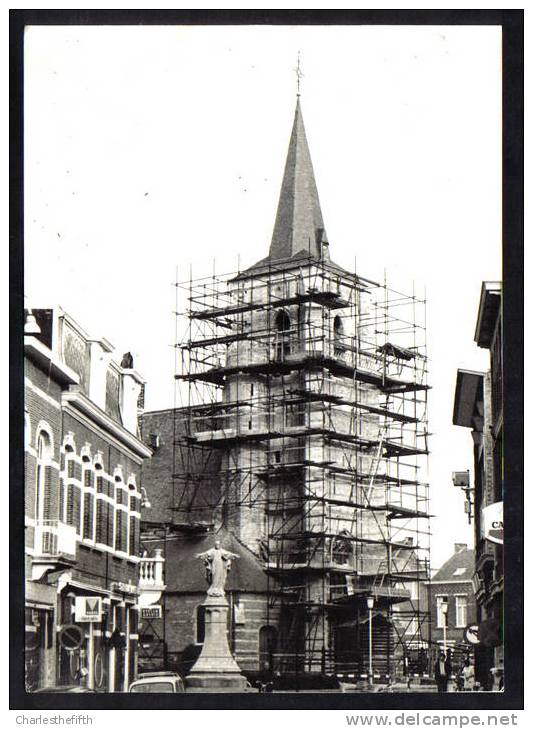 PERSFOTO " MORTSEL - WERKEN AAN DE KERK " 12.5 X 17.5 Cm ! - Mortsel