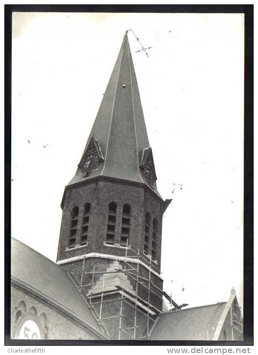 ZELDZAME PERSFOTO " MARKE ( Kortrijk ) WERKEN AAN TOREN " - 17.5 X 12.5 - Kortrijk