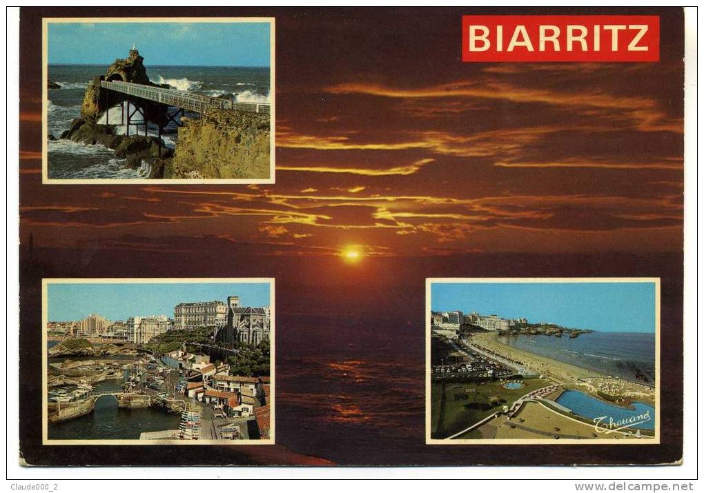 BIARRITZ . Coucher De Soleil Et Diverses Vues  (A851) - Biarritz