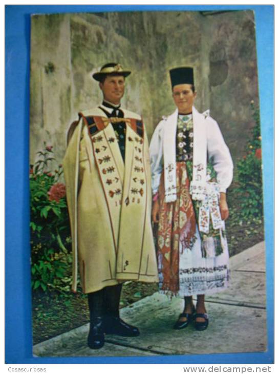 R.9835 PORT POPULAR SASESC DIN CRISTIAN JUDETUL SIBIU ETNICA ETHNIC AÑOS 60/70 CIRCULADA MAS EN MI TIENDA - Non Classés