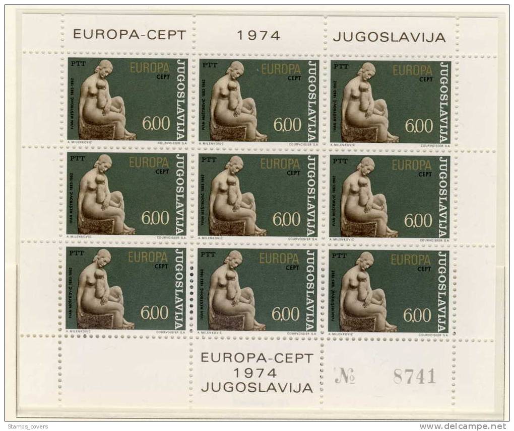 YOUGOSLAVIA MNH** EUROPA 1974 SHEETS FEUILLETS - 1974