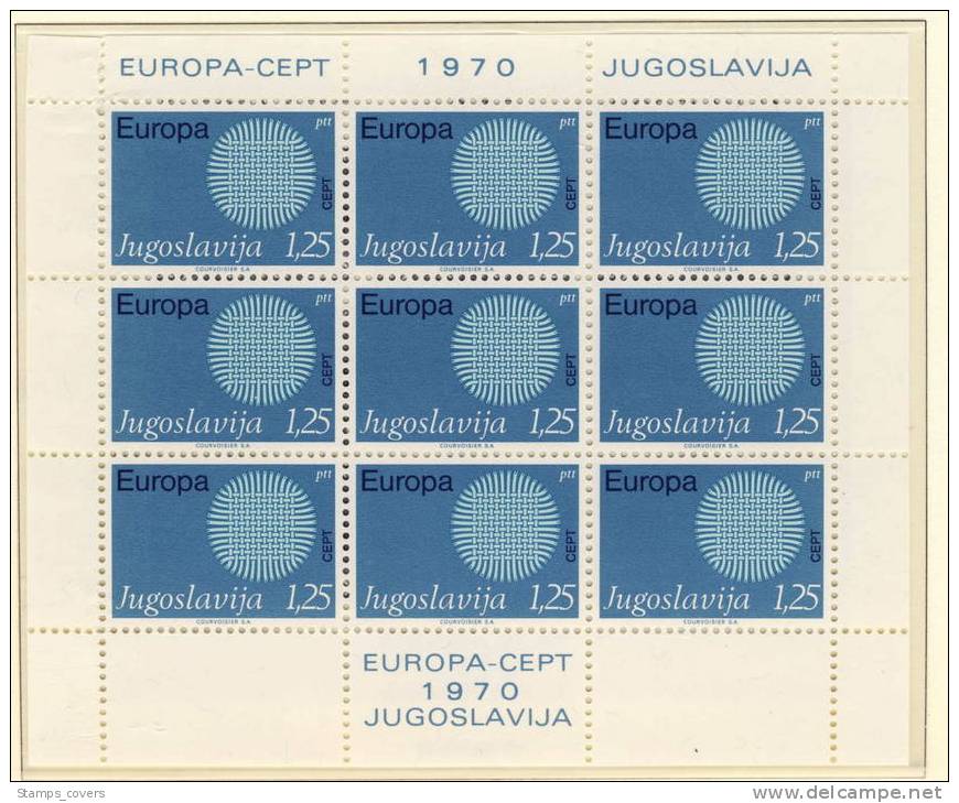 YOUGOSLAVIA MNH** EUROPA 1970 SHEETS FEUILLETS - 1970