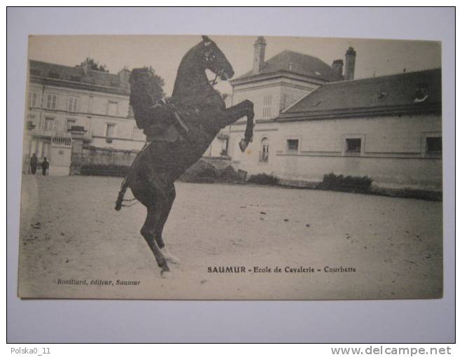 CPA   SAUMUR  CADRE NOIR   CAVALERIE  COURBETTE - Horse Show