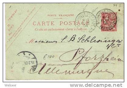 Fdi015b/- LEVANT -  Salonique 1904 F.P.DO. Auf P 1 I (Levant) - Briefe U. Dokumente