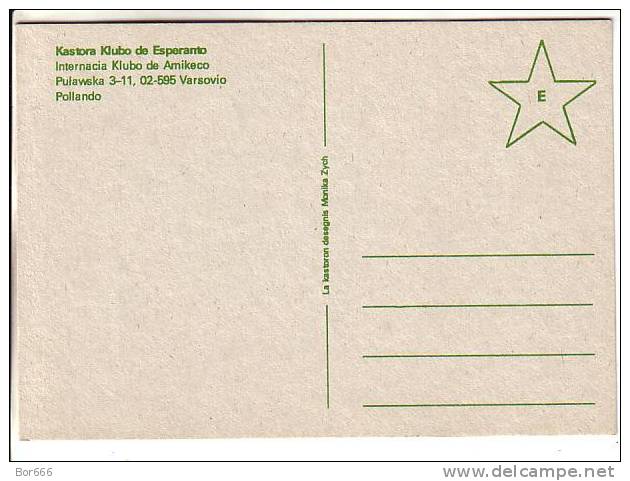 GOOD POLAND ESPERANTO Postcard - Kastora Klubo De Esperanto - Esperanto
