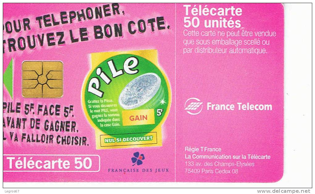 TELECARTE F 965 A 970 PILE OU FACE - 50 Einheiten