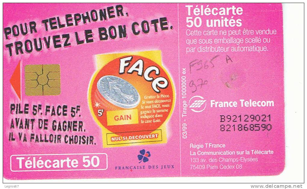 TELECARTE F 965 A 970 PILE OU FACE - 50 Einheiten