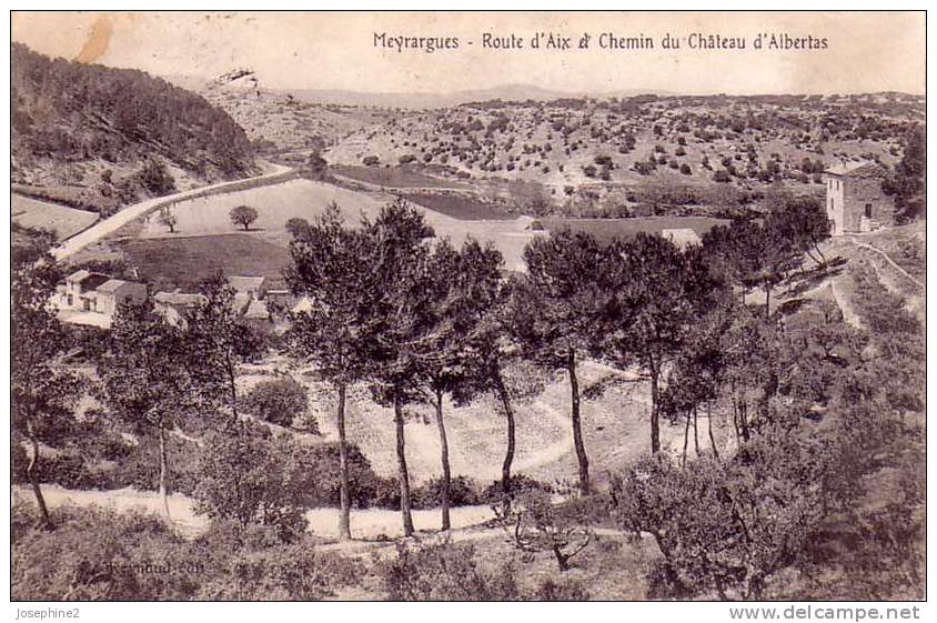 Meyrargues  1908 - Route D´aix Et Chemin Du Château D´Albertas - Meyrargues