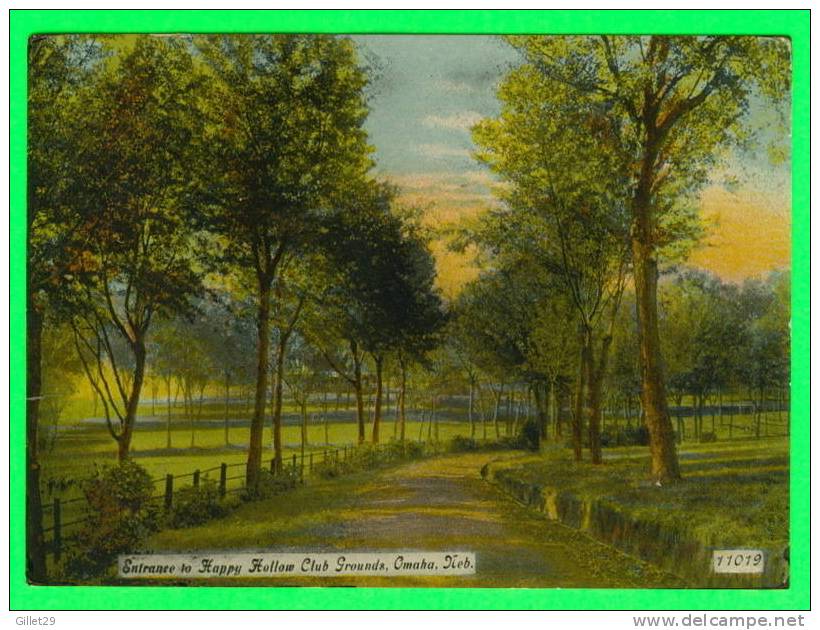 OMAHA, NE - ENTRANCE TO HAPPY HOLLOW CLUB GROUNDS - TRAVEL IN 1911 - BARKALOW BROS - - Autres & Non Classés