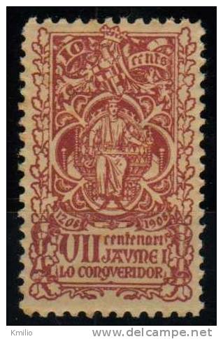 1908. Sello De 10cts VII Centenario De Jaume I Lo Conqueridor - Revenue Stamps