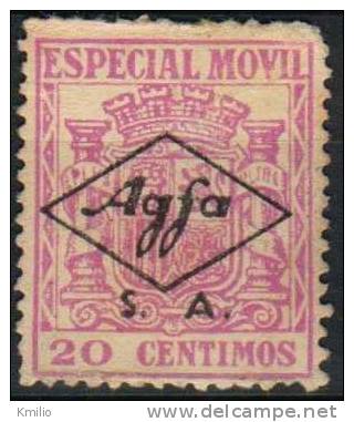 Timbre Especial Móvil AGFA 20 Cts Violeta NO CATALOGADO - Revenue Stamps