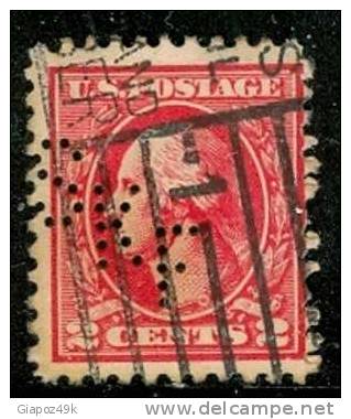 ● U.S.A. - ( U.S.P.)  - 1917 / 19  -  N.   337 ?  Usato -  PERFIN  -  Lotto  564 - Used Stamps