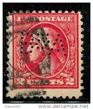 ● U.S.A. - ( U.S.P.)  - 1917 / 19  -  N.   337 ?  Usato -  PERFIN  -  Lotto  565 - Used Stamps