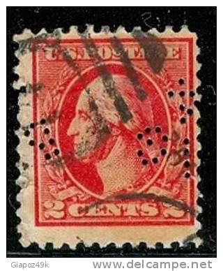● U.S.A. - ( U.S.P.)  - 1917 / 19  -  N.   337 ?  Usato -  PERFIN  -  Lotto  569 - Used Stamps