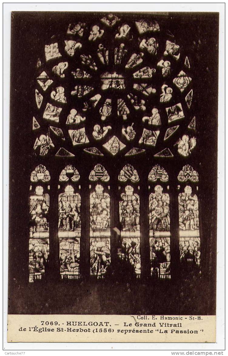 K12 - HUELGOAT - Le Grand Vitrail De L'église Saint-Herbot (1556) Représente "la Passion" - Huelgoat