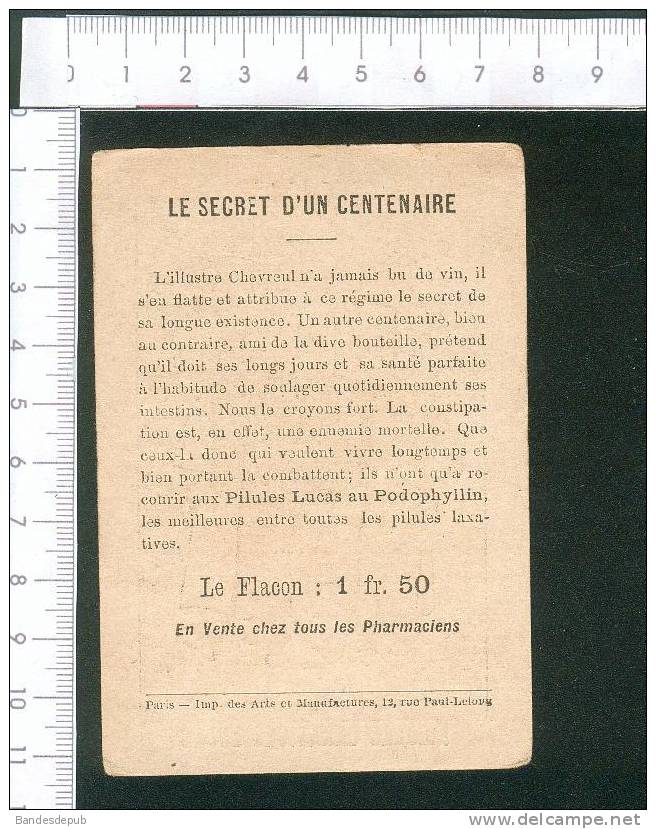 Lucas Pilules Laxatives  Chromo Image Thème Police Gendarme Ronde De Nuit Et Vieillesse Centenaire Voir Dos - Aiguebelle