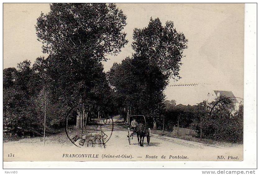 95 FRANCONVILLE Route De Pontoise Cpa Animée - Franconville