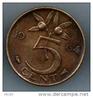 Pays-Bas 5 Cents 1964 Ttb - 1948-1980 : Juliana