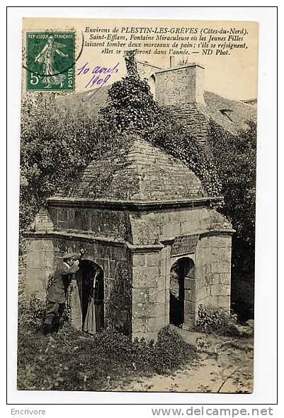 Cpa SAINT EFFLAN Fontaine Miraculeuse PLESTIN LES GREVES - Nd Ph - Plestin-les-Greves