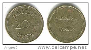 20 TOKEN EUROCOIN LONDON - Monetary/Of Necessity