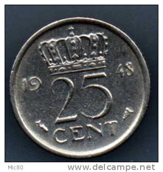 Pays-Bas 25 Cents 1948 Sup - 1948-1980 : Juliana