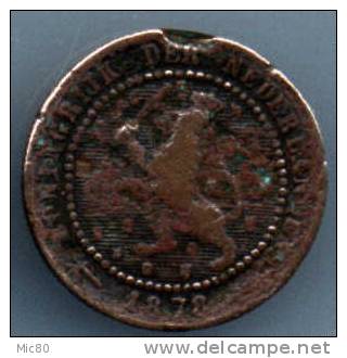 Pays-Bas 1 Cent 1878 B- - 1849-1890 : Willem III