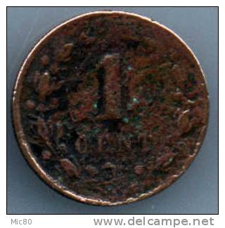 Pays-Bas 1 Cent 1878 B- - 1849-1890 : Willem III