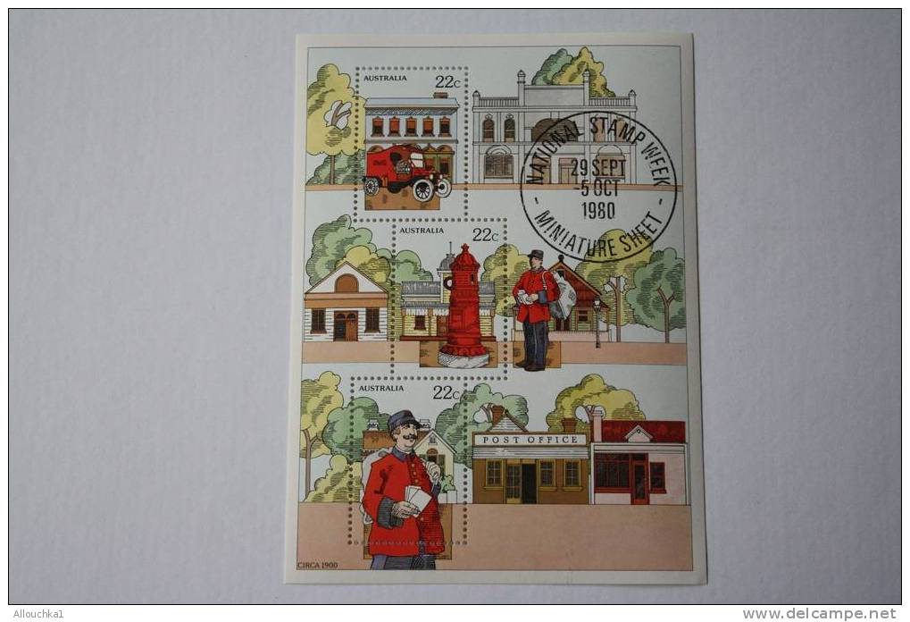 1980 BLOC N° 7-:  AUSTRALIE - NATIONAL STAMP WEEK- MINIATURE SHEET EN NEUF ** - Blocks & Kleinbögen