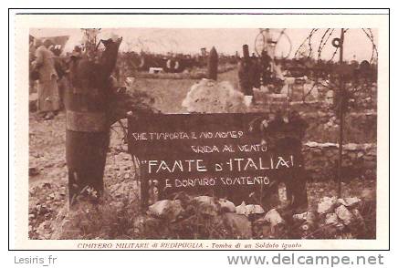 CPA - CIMITERO MILITARE DI REDIPUGLIA - TOMBA DI UN SOLDATO IGNOTO - CHE T'IMPORTA IL MIO NOME ? GRIDA AL VENTO - FANTE - Autres & Non Classés