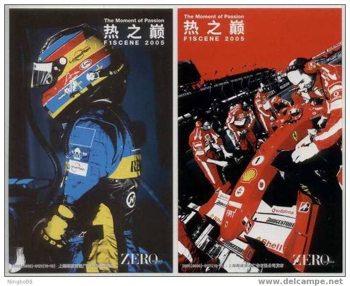 20 Sets Wholesale! CN05 Set Of 10 Formula One F1 Automobile Racing Pre-stamped Cards In Folder,Moment Of Passion F1SCENE - Automovilismo