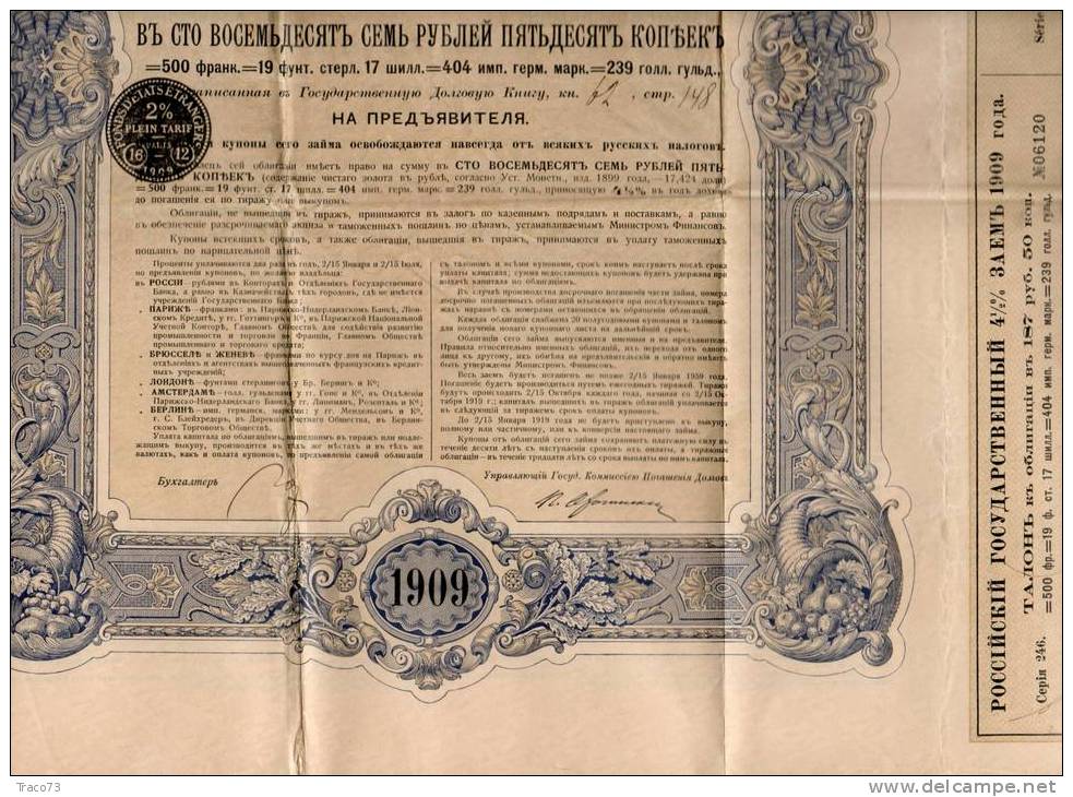 IMPERIAL RUSSIAN GOVERNAMENT - BOUND -  1909 - Russie