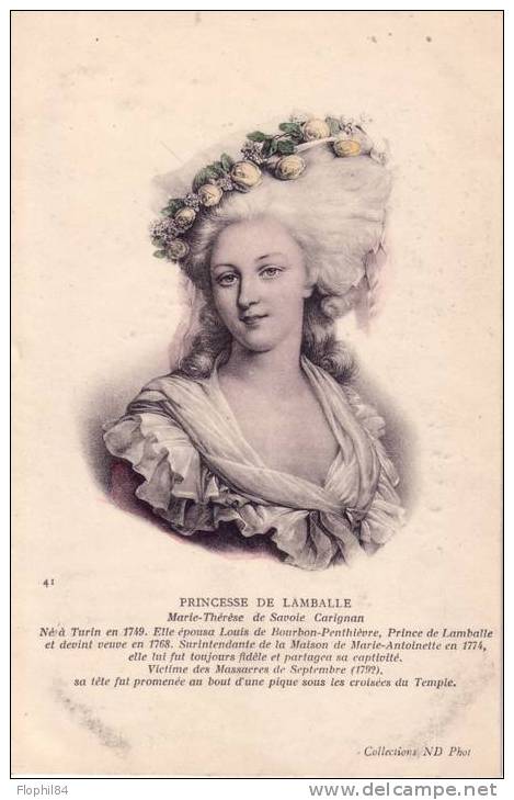 PRINCESSE DE LAMBALLE - Histoire