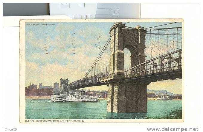 001891  -  Suspension Bridge, Cincinnati, Ohio - Cincinnati