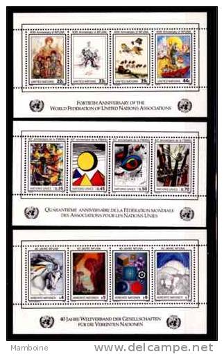 Nations Unies 1986 :N.Y Bl 9. Geneve Bl 4 .Vienne Bl 3  Neuf X X - Blocks & Sheetlets