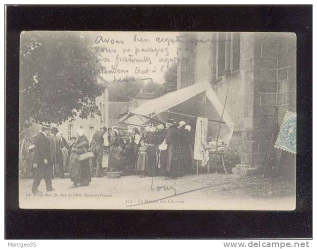 63 Manzat Le Marché Aux Cheveux édit.bougé-béal N° 253 Coiffeur Marchand  Belle Carte - Manzat