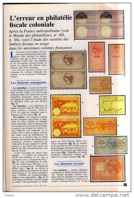 Le Monde Des Philatélistes N°484 Avril1994 Animaux TOUL Isère Poste Rurale à La Révolution Erreurs-valeur  PompidouTBE - French (from 1941)
