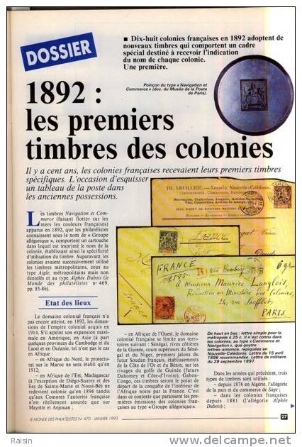 Le Monde Des Philatélistes N°470 Janv.1993 Animaux Symboles Libourne CP Belle Epoque Timbres-mystère TBE - Français (àpd. 1941)
