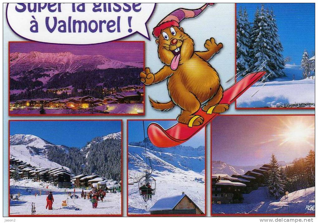 CPM VALMOREL  SUPER LA GLISSE ( Avec Castor) - Valmorel