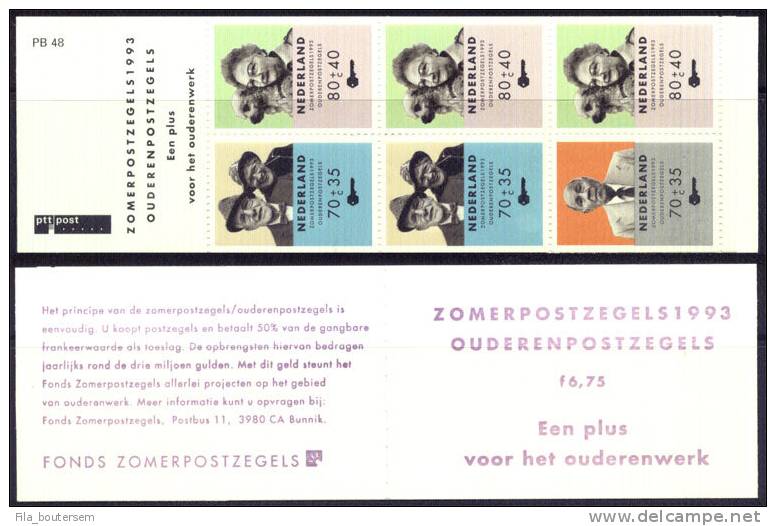 Nederland - Pays-Bas : 1993 (**) : Boekje  : NVPH : P.B. 48  - Yvert : C1438A  "Zomerzegels - Série D'été" - Carnets Et Roulettes