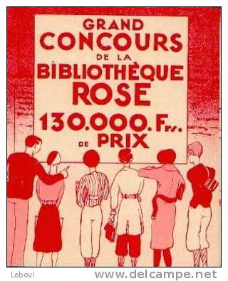 Librairie HACHETTE Bibliothèque Rose - Ancien Encart Publicitaire Pour Un Concours - Publicités