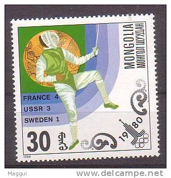 MONGOLIE  N°  1068   * * JO 1980  Escrime - Fencing
