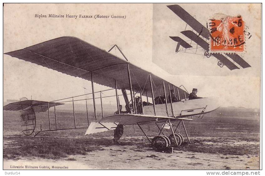 Aviation / Biplan Militaire Henry FARMAN ( Moteur Gnome) ( écrite Du Camp De Châlons) - 1914-1918: 1st War