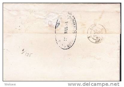 Spk048/  - SPANIEN - Brief Ex Madrid Edifil 204a Bahnpost (TPO) Nr. 7 (Norte) Nach Lyon 1884 - Brieven En Documenten