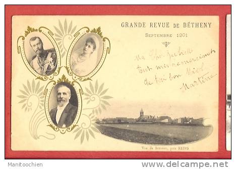 DEP 51 BETHENY GRANDE REVUE SEPTEMBRE 1901 BELLE CARTE AVEC LES MEDAILLONS - Bétheny